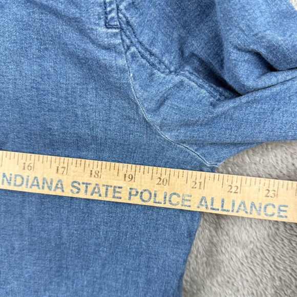 J. Jill Denim Dress Womens 16 Blue Jean V-Neck Cotton Stretch Pockets 3/4 Sleeve - Picture 7 of 11